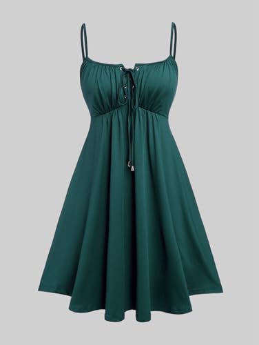 Image of ROSE GAL Rosegal Plus Size Women Sundress Set Flutter Sleeves Floral Dress and Lace-up Cami Dress