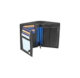𝗠𝗘𝗥𝗩𝗘𝗜𝗟𝗟𝗘 𝗗𝗨 𝗥𝗔𝗡𝗚𝗘𝗠𝗘𝗡𝗧 – Le portefeuille spacieux a 11 porte-cartes et 2 compartiments pour cartes d'identité et permet de ranger vos cartes, votre permis de conduire, vos billets et vos pièces