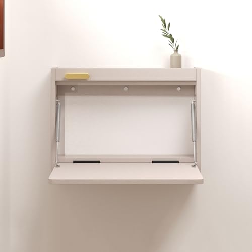 Tocador flotante plegable gris: la solución de 60 cm para ganar espacio en tu pared