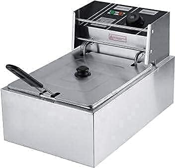 Electric Deep Fryer Machine 6L with Copper Heating Element, 2500W Power, Temperature Control, Perfect for Frying French Fries, Chicken Wings & More, Ideal for Home & Commercial Use.