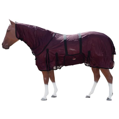 Image of HILASON Horse Fly Sheet UV Protect Breathable Mesh Bug Mosquito Spring | Summer Horse Rug | Fly Rug