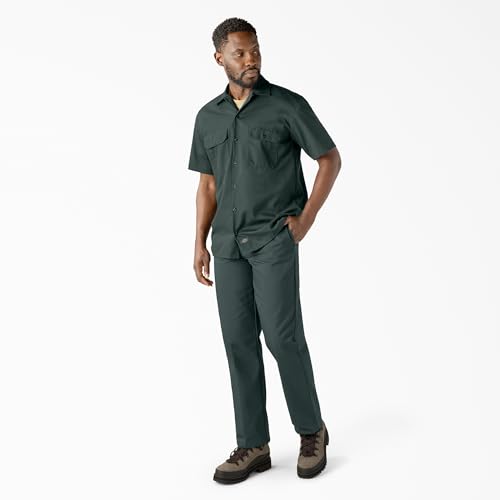 Image of Dickies Men's Short Sleeve Work Shirt - Durable Twill Button Down Shirts for Men, Lightweight Uniform for Daily Wear