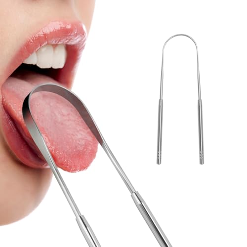 Luhcom Limpador Raspador de Língua Tipo U Higienizador Bucal de Aço Inox Grau Cirúrgico Com Embalage