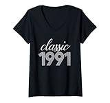 Photo Gallery donna classico 1991 happy 30th birthday celebration maglietta con collo a v Photo Gallery donna classico 1991 happy 30th birthday celebration maglietta con collo a v