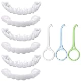 3 Paare Zähne Zum Aufstecken Set, mit 3 Stücke Aligner Entfernungswerkzeug, Zahnersatz Zum Aufstecken, Anpassbar Durch Heißwasser, fur Zum Abdecken Fehlender und Fehlgebildeter Zähne
