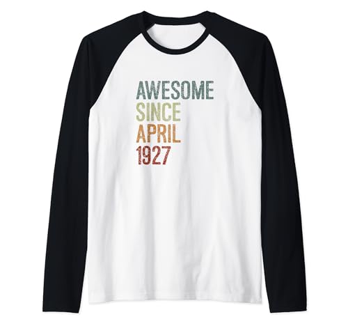Impresionante desde abril de 1927, regalo de cumpleaños divertido retro Camiseta Manga Raglan