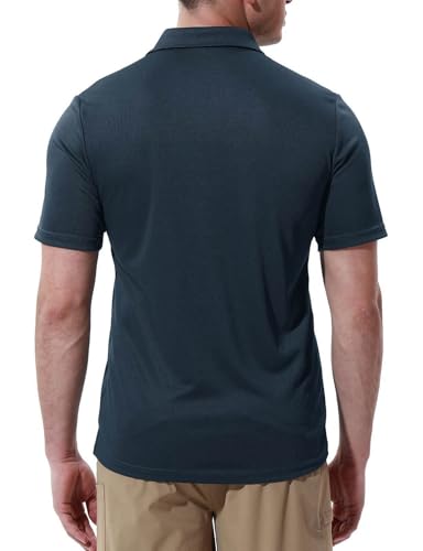Image of Rdruko Men's Polo Shirts Short Sleeve Quick Dry Outdoor Golf Sports Shirts with Pocket