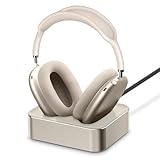 Headphone Charging Station for AirPods Max 2024 & 2020 - Magnetic Headset Charger Dock with Dual Lightning & Type-C Connectors (Starlight)