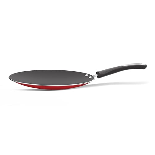 Image of Preethi Dura Collectiona Non Stick Concave Tawa, 28 cm, Gas & Induction Compatible, 5 Star Non Stick Effect, Chilly Red