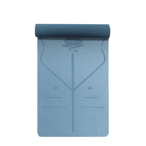 Tapis de yoga unisexe avec sac en filet respirant et sangle bleue