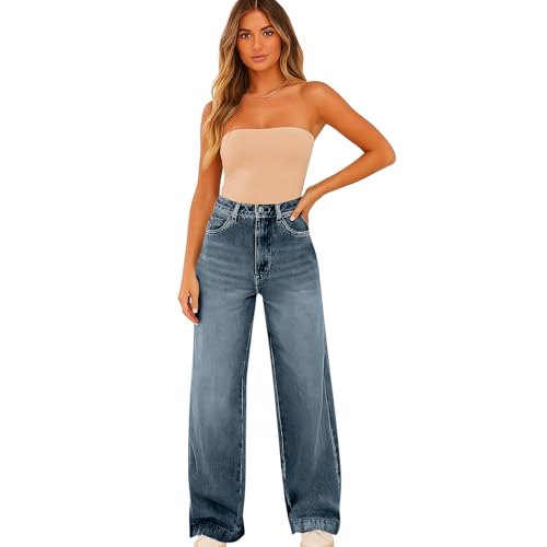 Stretchy High Waisted Jeans for Women Trendy Baggy Wide Leg Jeans Long Tall Mom Jean Denim Cowgirl Pants2