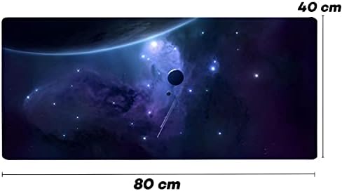 Retoo Podkładka pod mysz XXL, 800 x 400 mm, duża podkładka pod mysz dla graczy z motywem kosmosu, podkładka na biurko, duży rozmiar, specjalna powierzchnia, poprawia precyzję prędkości,