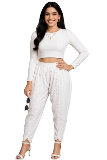 Women Cotton Front Lace Dhotii || Mid-Rise Summer Dhoti Salwar || Embellished Cotton Dhoti || Harem Pants Afgani Salwar-image-38