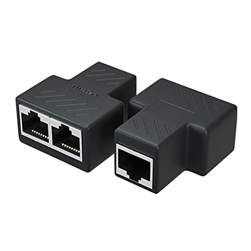 2021 RJ45-Ethernet-Splitter-Adapter, 1 auf 2, Ethernet-Splitter, Koppler, Doppelbuchse, HUB-Schnittstelle, Kontaktmodular-Stecker, Verbindung, Netzwerk, LAN, Internet, Cat5, Cat6-Kabel, 2 Stück Cover