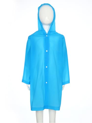 Aislor Raincoat Rain Poncho for Kids Boys Girls Reusable EVA Rain Coat Water Resistant Button Jacket with Hood4