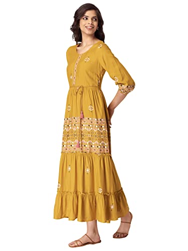 Image of Indya Women's Rayon Floral, Geometric Print Regular Kurta