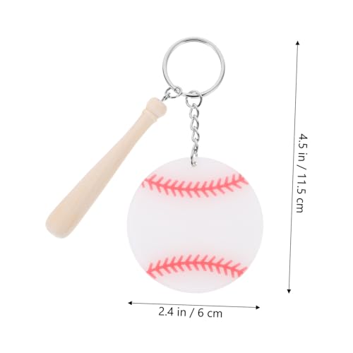 Porte-clés batte de baseball pendentif équipe sportive lot bois - 2