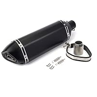PACEWALKER 38-51mm 1.5-2\Einlass Slip On Auspuff Schalldämpfer für Motorrad mit abnehmbaren DB Killer für Street Bike Motorrad Roller Yamaha Suzuki (Matt-Schwarz)