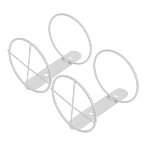 Cabilock 2Pcs Wall Mounted Wine Rack Stylish Metal Bottle Display Holder for Kitchen Bar Storage and Home Decor Wine Bottle Organizer White Finish