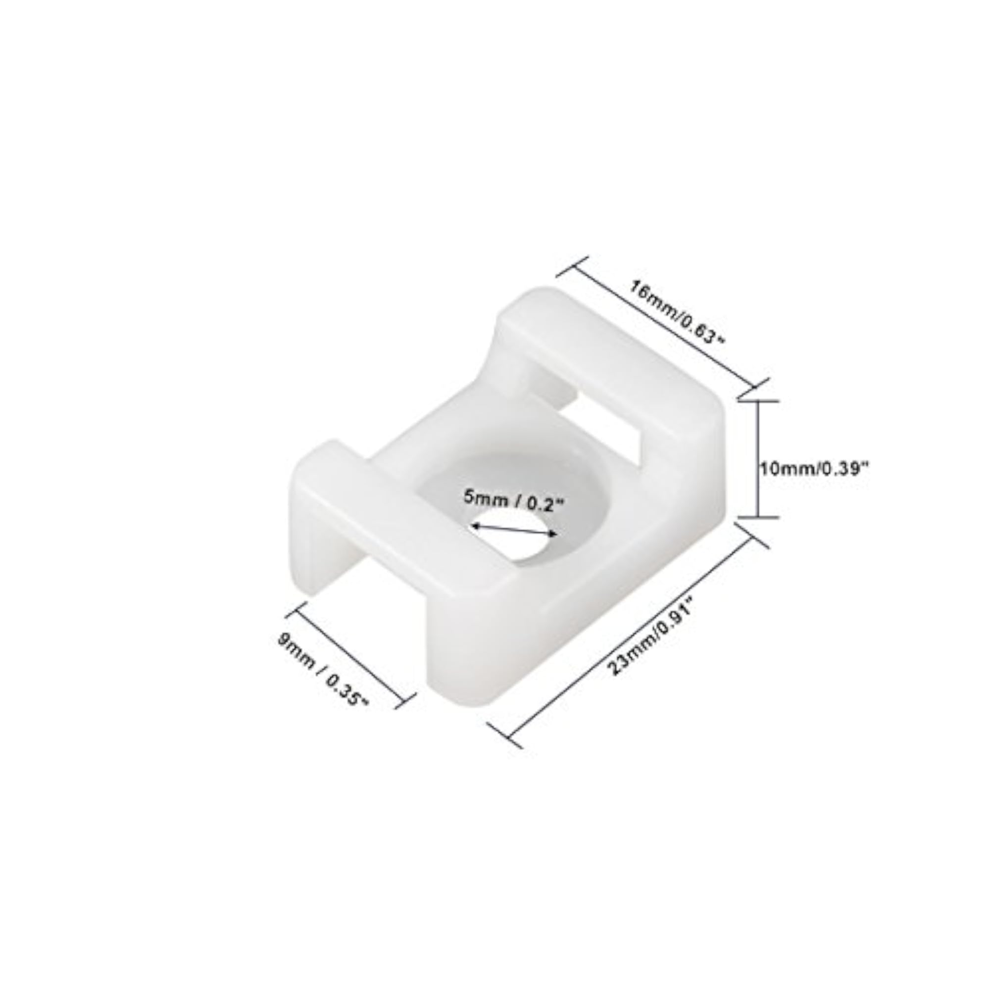 Cable Tie Mount Base Saddle Type Wire Holder Nylon 100Pcs