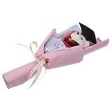 IWOWHERO Ramo de Peluche de Graduación Oso de Tela y Flores Artificiales, Decoración Chic para Dormitorio y Regalos de Graduación Obsequios