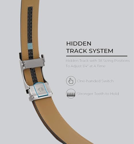 Micro-Adjust Ratchet Genuine Leather Belt Men 1 3/8" Dress Pants Executive Classic3