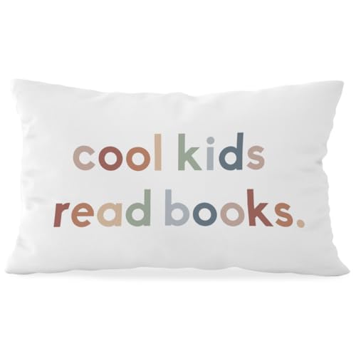 Wheatwin Reading Corner Boho Classroom Decor Throw Pillow Covers 12x20, Book Center Reading Corner Home Bedroom Playroom Decor, Cool Kids Read Books Playroom Decor Pillow Case