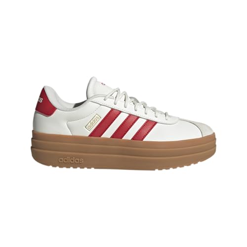Image of adidas Womens Vl Court Bold Lace Up Sneakers Shoes Casual - Pink