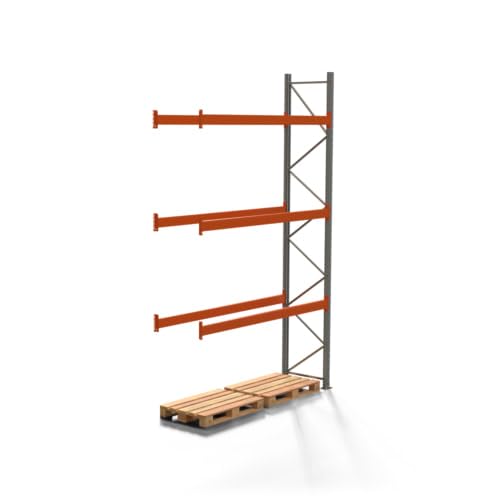 Palettenregal Artus - Anbauregal mit 4 Ebenen - Fachlast 2.910 kg - 4.500 x 2.700 x 800 mm (HxBxT) - Schwerlastregal