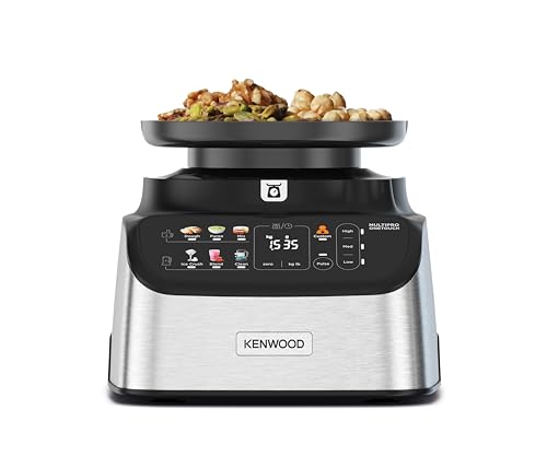 Kenwood MultiPro OneTouch FDM73.480SS - Robot de cocina compacto y batidora de pie, 6 accesorios, 6 programas automáticos, velocidad variable y función de pulso, báscula integrada, 1000 W, color