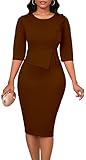 Crafted from 95% polyester and 5% spandex,the elegant church dresses for women offers second-skin comfort with exceptional elasticity, ensuring freedom of movement while maintaining a sleek silhouette. The cocktail party dresses features a deep Round...