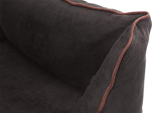 Knuffelwuff Orthopädisches Hundebett Amelie aus Velours mit Handwebcharakter Übergröße XXXL 155cm x 105cm Schwarz - abnehmbarer Bezug - waschbar - für große, mittelgroße und kleine Hunde