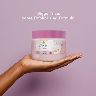 Dove Himalayan Salt & Rose Oil Body Scrub Exfoliates and Deeply Nourishes for Smooth, Radiant Skin 15 oz