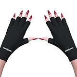 MelodySusie UV Shield Handschuhe Nägel, Professionelle UPF50+ Maniküre Handschuhe, Anti-UV Schutz Fingerlose Handschuh für UV-Gel-Nagellampe