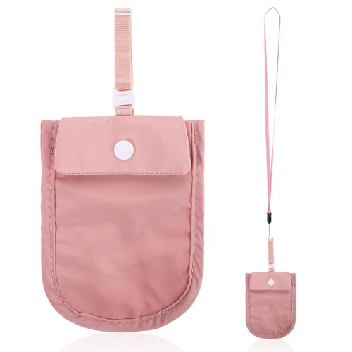 Image of Hidden Travel Bra Wallet, Money Belt For Travel Women Hidden with Adjustable Elastic Strap for Traveling Suitable for all Bra Sizes Passport Holder for Passport Money Valuables (Pink)