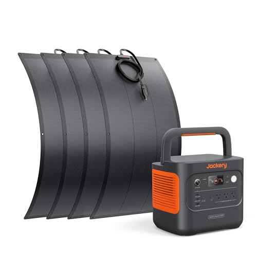 Jackery Solar Generator 2000 v2 with 4x100W Light Solar Panels, 2042Wh/2200W LiFePo4 Portable Power Station, 20ms UPS Home Backup, USB-C PD 100W Fast Charging for Power Outages, Emergencies,