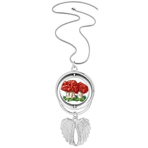 Collier ailes d'ange champignon rouge idée cadeau originale pour femme