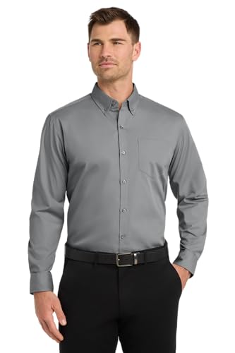 Image of Port Authority Men's Long Sleeve Carefree Button-Down Poplin Shirt