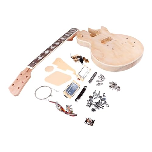 ギター本体 LP エレキギターセットネックボディ木製ブランク DIY 半完成品セットギターボディに適しています