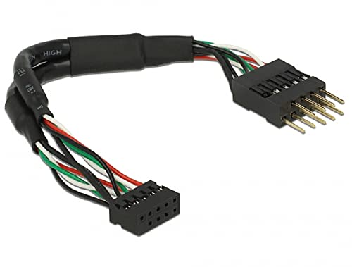 DeLOCK Cable USB 2.0 Post Socket 2.00 mm 10 Pin > USB 2.0 Post Plug 2.54 mm 10 Pin 12 cm