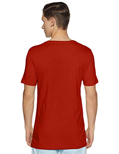 Image of ABOF Men's Solid Slim fit T-Shirt (BOA19AMCWTE3004108 Red XL