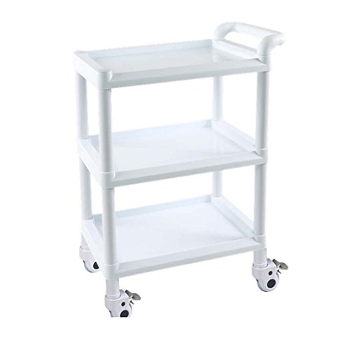 YuanYu Storage Trolley - Mute Multi-function Trolley Beauty Car Treatment Car Medical Instrument Car shelf trolley (Size : 53.9 * 36.6 * 88cm)