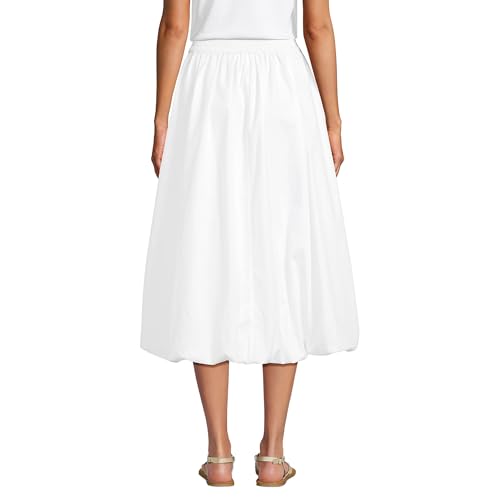 Lands' End Women's Poplin High Rise Bubble Hem Midi Skirt2