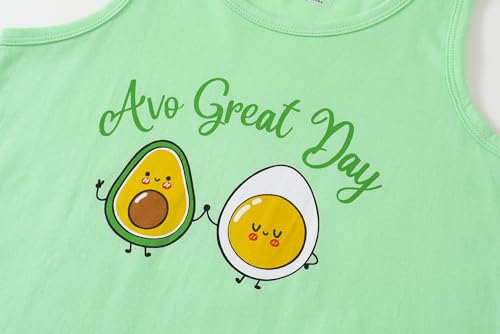 CYCHELRY Girl Sleeveless Summer Pajamas Set Cute Unicorn Tank Top and Stripe Shorts Sleepwear Soft Teen PJS Set Size 6-163