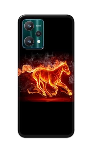 Image of Plastic Printfidaa Printed Hard Back Cover Case For Realme 9 Pro 5G Back Cover (Fiery Horse) -112, Multicolor