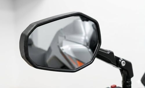 Image of Bike Universal Motorcycle Rear View Mirror Set, Adjustable, Rotating, for All Bikes, Handlebar Nut Fitting Only 8mm, 10mm Fitting TVS