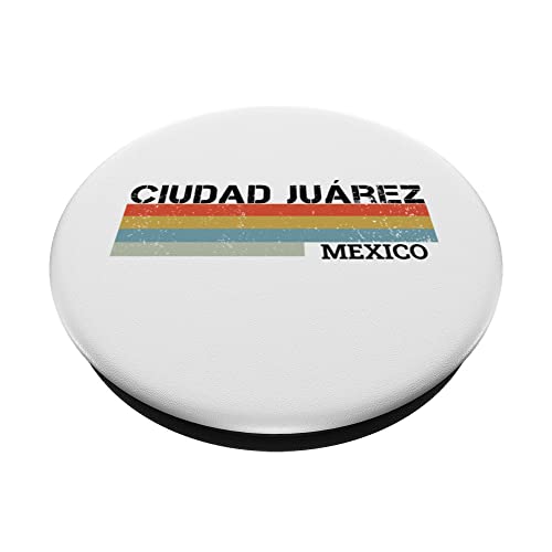 Ciudad Juarez Vintage Stripes PopSockets Swappable PopGrip, Black - Image 2