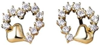 Mini Heart Cubic Zirconia Stud Earrings for Women – Gold Plated Cutout Design, Unique Minimalist Statement Jewelry Gift for Her, Birthday Present for Wife, Best Friend or Sister image 4