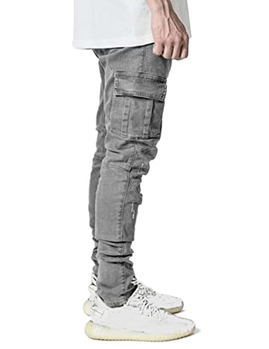 Hungson Men's Slim Fit Jeans 7 Pockets Stretch Skinny Denim Pencil Pants Nova Fashion #TOP2