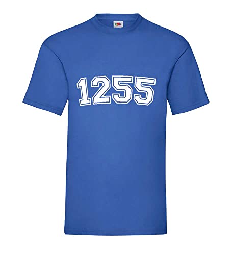 T-shirt bleu roi pour homme en taille grande taille XXXL modèle 1255